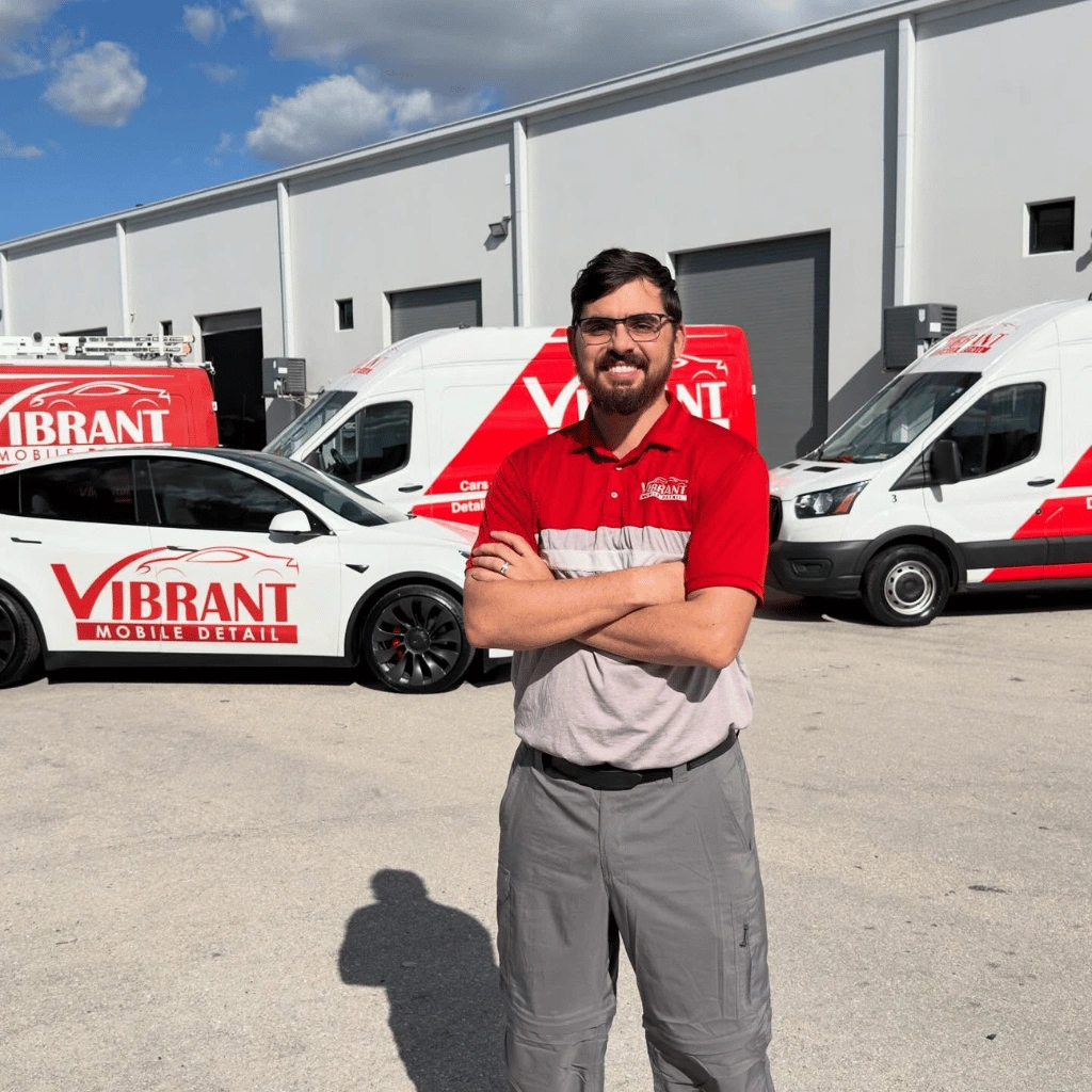 Founder Tanner Reid with van